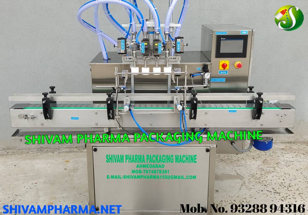 Close-up of the control panel on the liquid filling machine